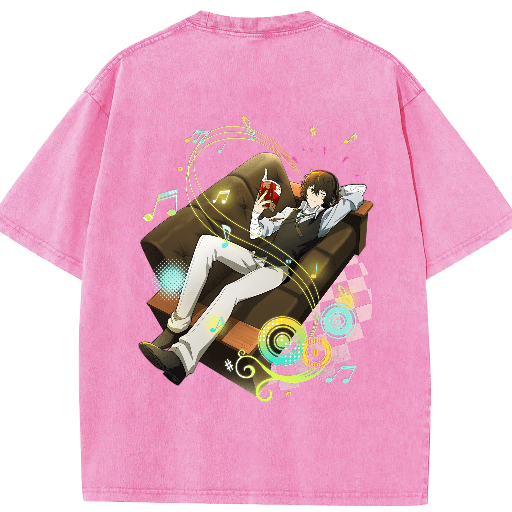 （画像用） 文豪ストレイドッグス Bungo Stray Dogs 綿100% ヴィンテージ風 半袖Tシャツ（背面プリント）